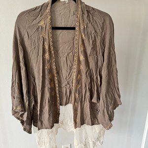 BOHO Plus Size Embroidered Kimono Cover Up